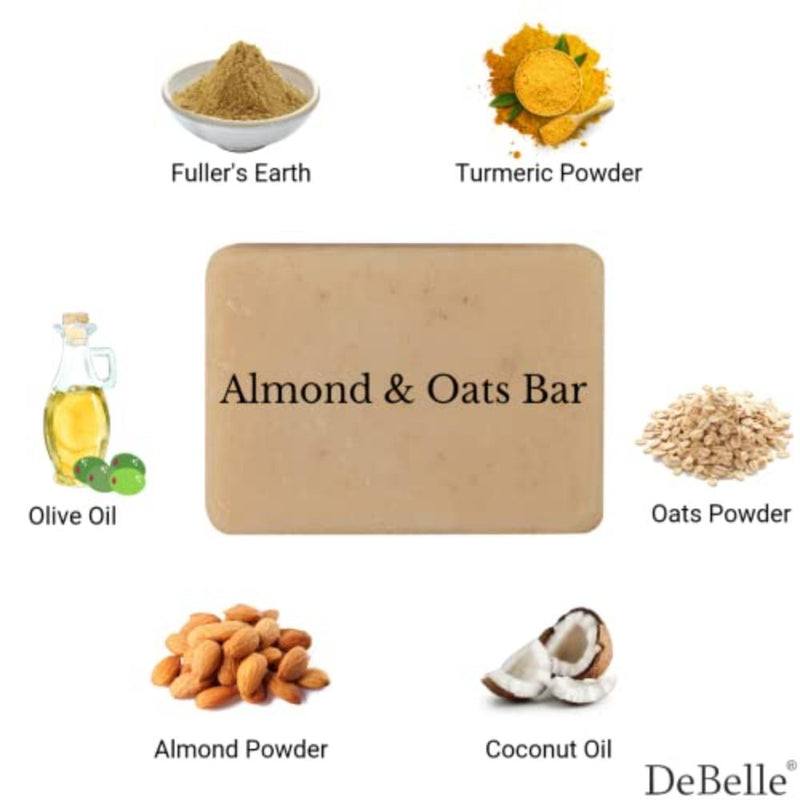 DeBelle Handmade Soaps Combo ( Almond & Oats Bar, Shampoo Bar)