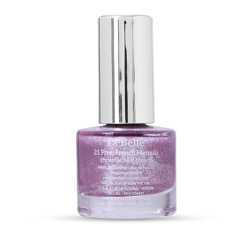 DeBelle Gel Nail Lacquer Adorable Amelia(Purple with Pink Glitter), 8ml