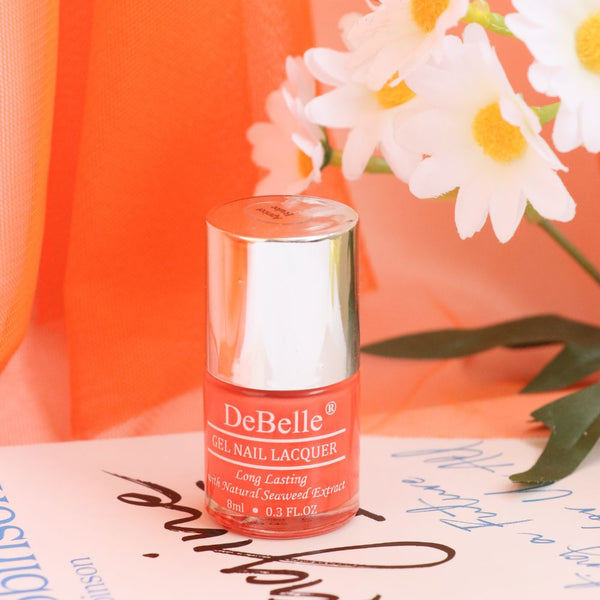 DeBelle Gel Nail Lacquer Apricot Brulee (Orange Nail Polish), 8ml