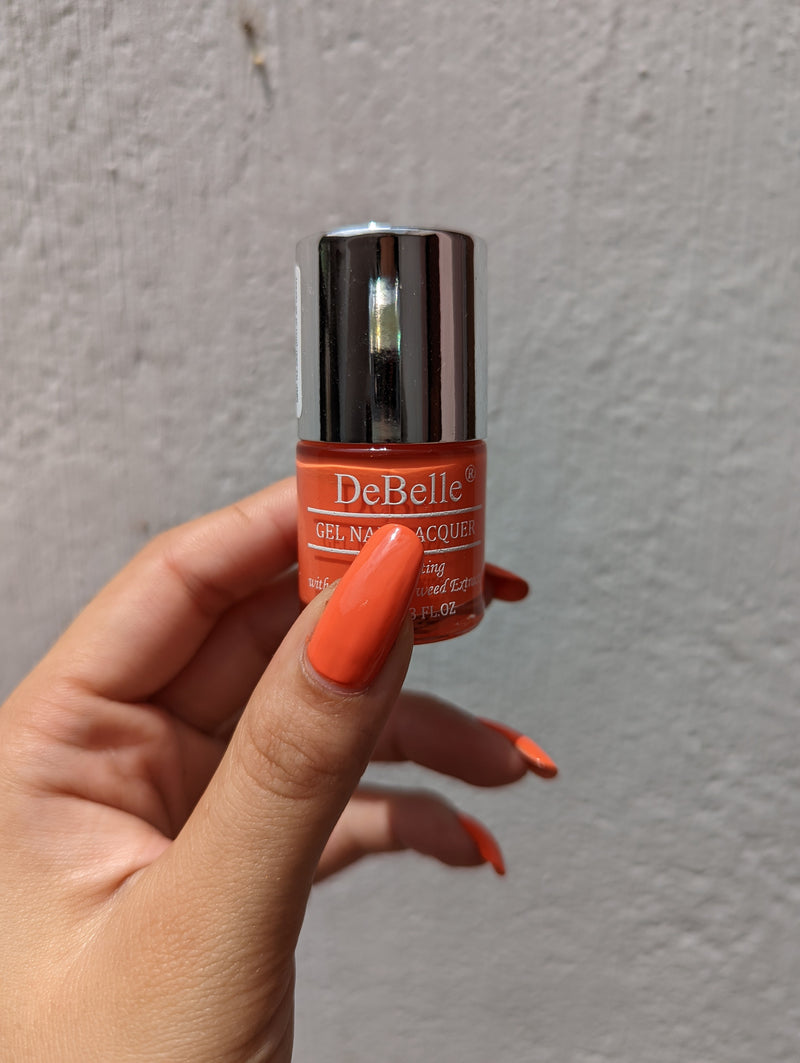 DeBelle Gel Nail Lacquer Apricot Brulee (Orange Nail Polish), 8ml