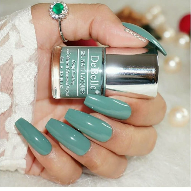 DeBelle Gel Nail Lacquer Asparagus Fern (Sea Green Nail Polish), 8ml