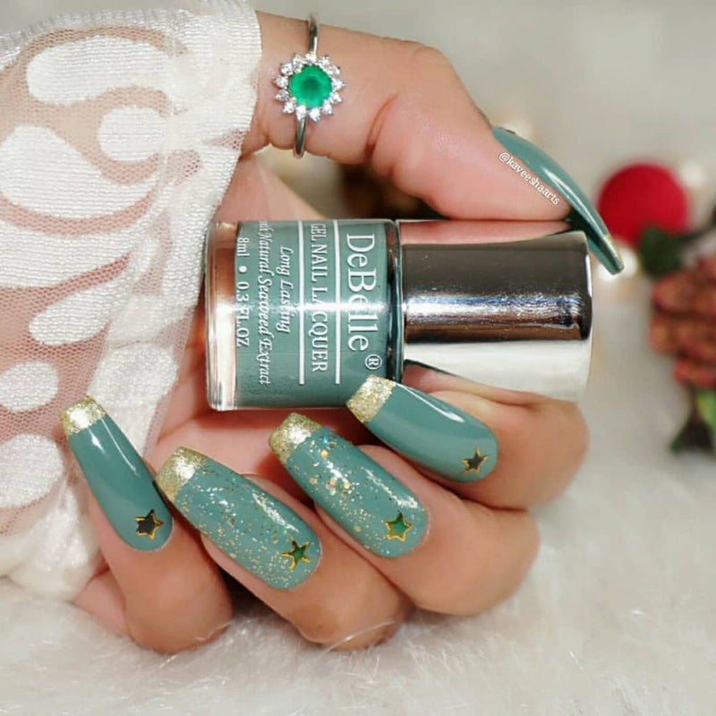 DeBelle Gel Nail Lacquer Asparagus Fern (Sea Green Nail Polish), 8ml