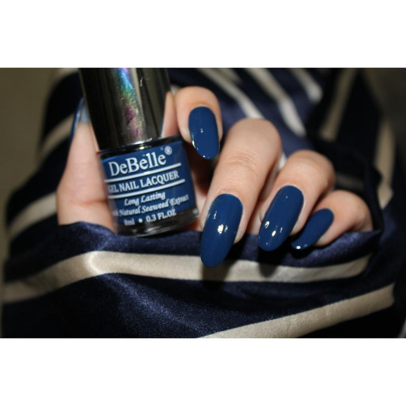 DeBelle Gel Nail Lacquer Bleu Allure | Navy Blue Nail Polish - 8ml