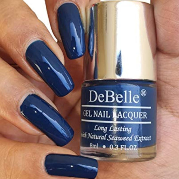 DeBelle Gel Nail Lacquer Bleu Allure | Navy Blue Nail Polish - 8ml