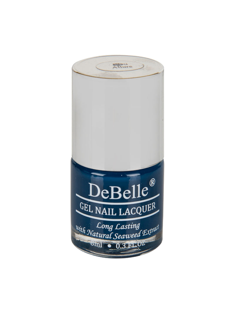 DeBelle Gel Nail Lacquer Bleu Allure | Navy Blue Nail Polish - 8ml