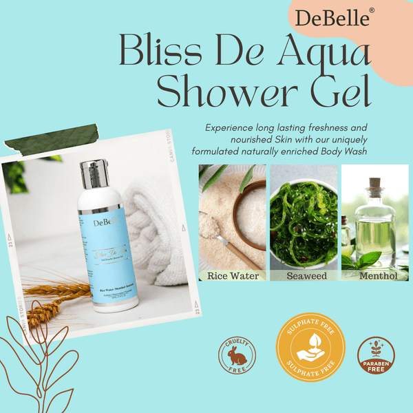 DeBelle Gel Douche Shower Gel Combo of 2 (Haute Noir  & Bliss De Aqua) - DeBelle Cosmetix Online Store