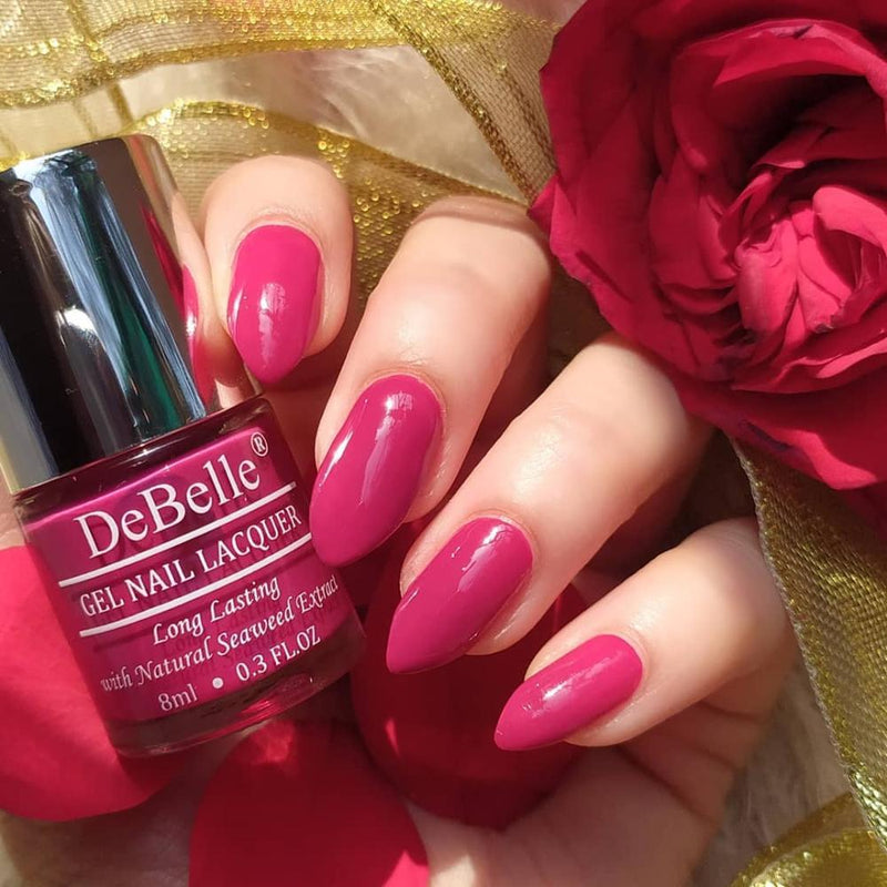 DeBelle Gel Nail Lacquer Camellia Berry - (Viva Majenta Nail Polish), 8ml