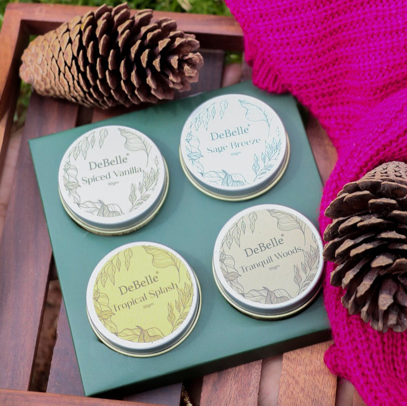 DeBelle Soy Wax Scented Candle Gift Set of 4 Signature Wanderlust