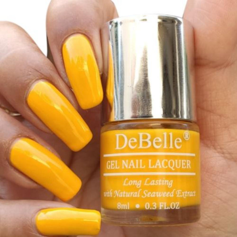 DeBelle Gel Nail Lacquer Caramelo Yellow - (Bright Yellow Nail Polish), 8ml