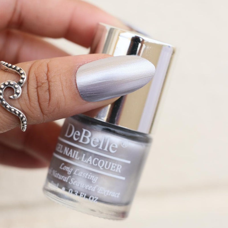 DeBelle Gel Nail Lacquer Chrome Silver - (Metallic Silver Nail Polish) , 8ml