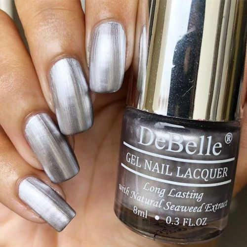 DeBelle Gel Nail Lacquer Chrome Silver - (Metallic Silver Nail Polish) , 8ml - DeBelle Cosmetix Online Store