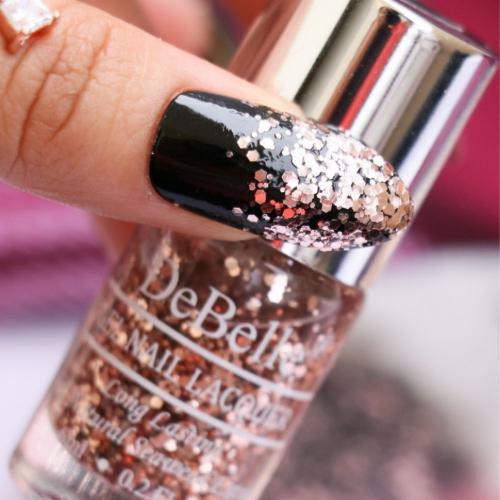 DeBelle Gel Nail Lacquer Elite Tiffany (Rose Gold Flaky Glitter Top Coat), 6 ml