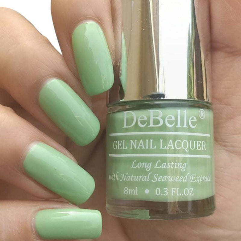 DeBelle Gel Nail Lacquer Fleur Pistachio - (Turquoise Mint Green Nail Polish), 8ml