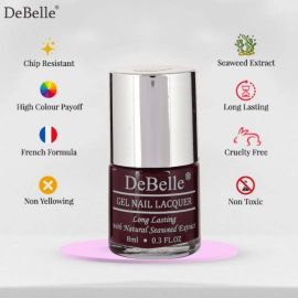 DeBelle Gel Nail Lacquer Glamorous Garnet & Matte Top Coat Combo