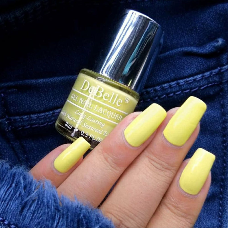 DeBelle Gel Nail Lacquer Lemon Tart (Lemon Yellow), 8ml