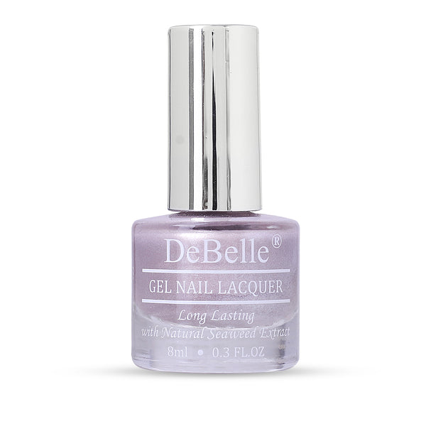 DeBelle Gel Nail Lacquer Little Mermaid(Metallic Pearl Pink with Silver), 8ml