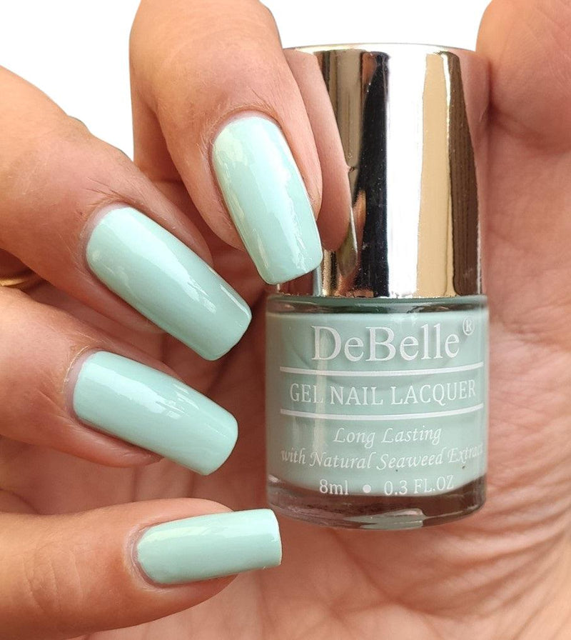 DeBelle Gel Nail Lacquer Mint Amour - (Mint Blue Nail Polish), 8ml - DeBelle Cosmetix Online Store