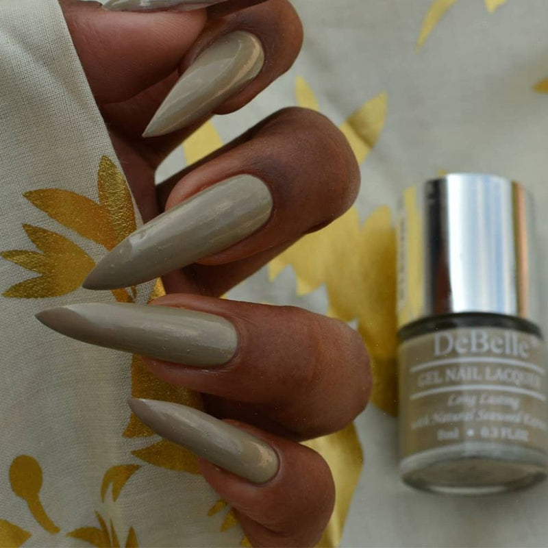 DeBelle Gel Nail Lacquer Moonstone Bloom - (Taupe Grey Nail Polish), 8ml