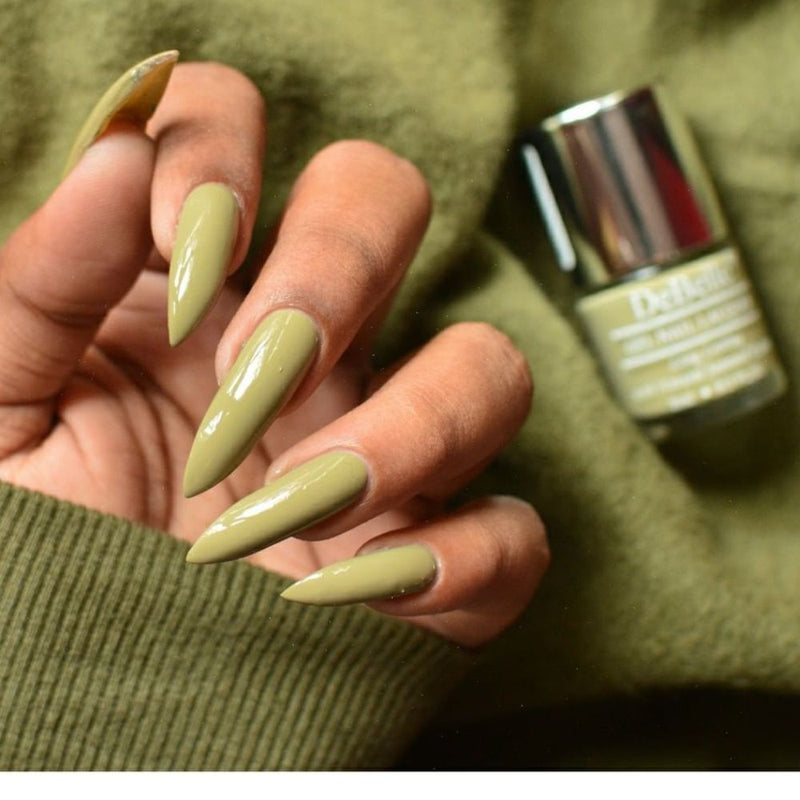 DeBelle Gel Nail Lacquer Pastel Olive Jade - (Olive Green Nail Polish), 8ml - DeBelle Cosmetix Online Store