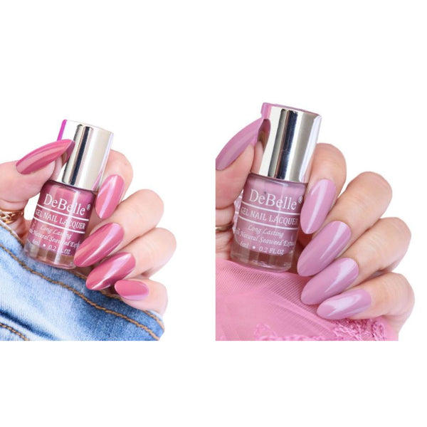 DeBelle Gel Nail Lacquers Combo of 2 - Poise Nicole & Glamorous Jessica (6 ml each)