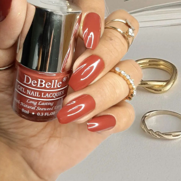 DeBelle Gel Nail Lacquer Scarlet Ruby - (Pastel Burgundy Nail Polish), 8ml - DeBelle Cosmetix Online Store