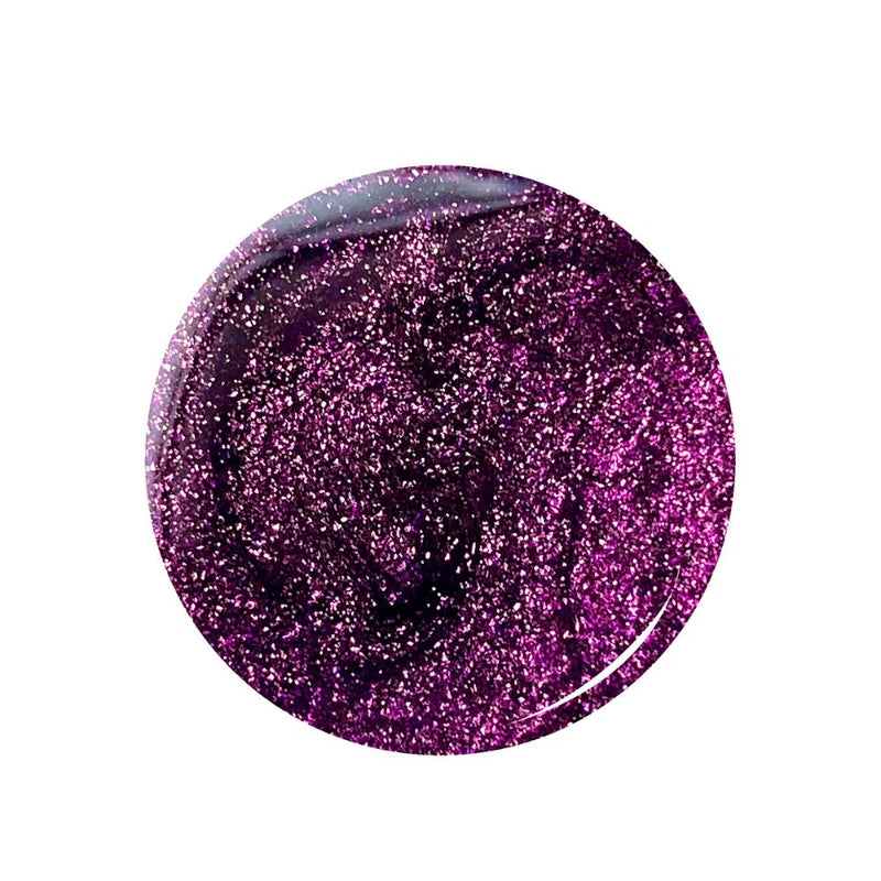 DeBelle Gel Nail Lacquer Magical Marina(Dark Purple with Light Pink Glitter), 8ml