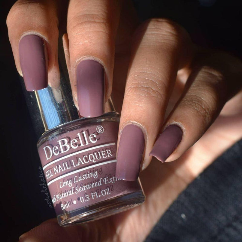 DeBelle Gel Nail Lacquer Pretty Petunia - (Vintage Mauve Nail Polish), 8ml