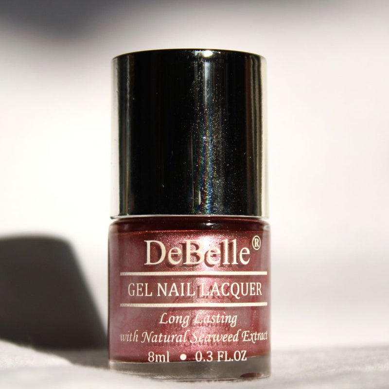 DeBelle Gel Nail Lacquer Chrome Glaze - (Metallic Pink Nail Polish), 8ml