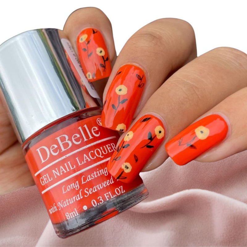 DeBelle Gel Nail Lacquer Apricot Brulee (Orange Nail Polish), 8ml