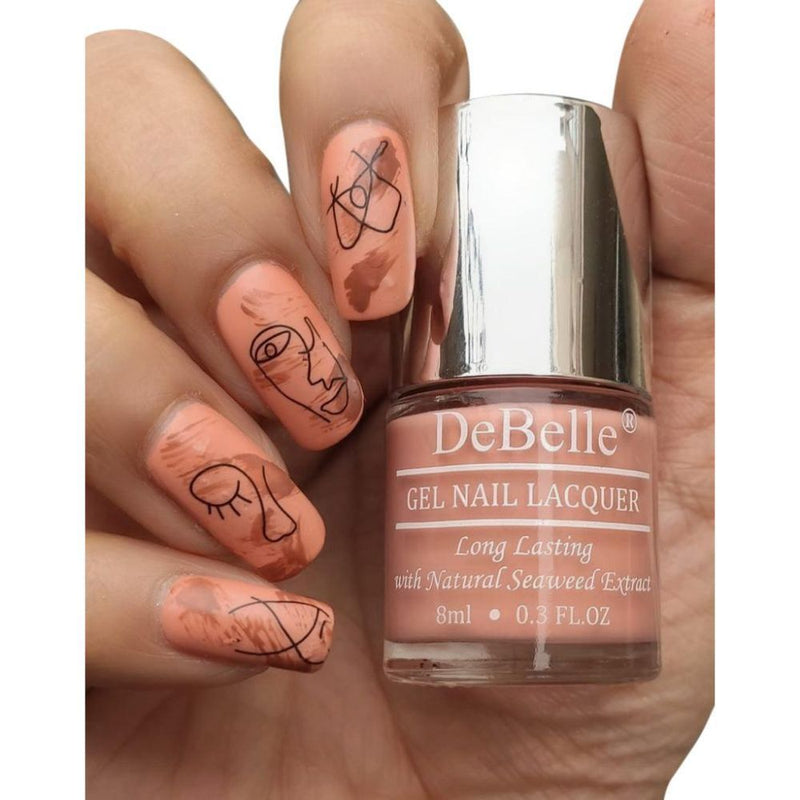 DeBelle Gel Nail Lacquer Dear Dahlia (Orange Peach Nail Polish), 8ml