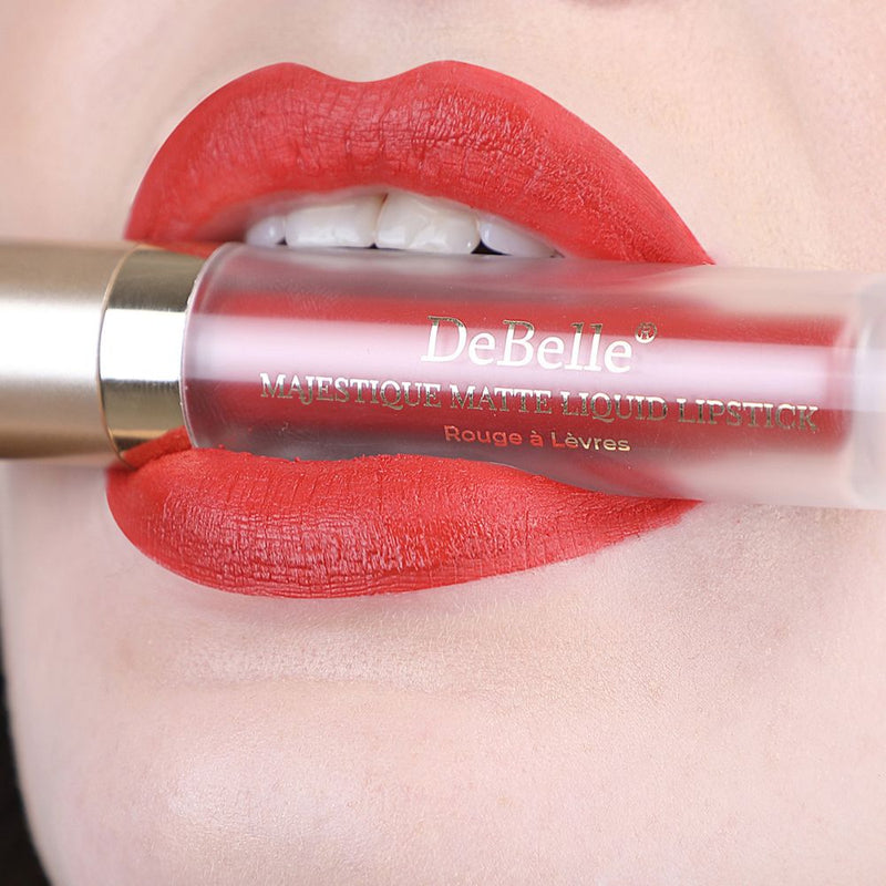 DeBelle Majestique Matte Liquid Lipstick Scarlet Sophia(Scarlet Red),3.5 ml