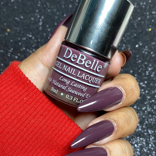 DeBelle Nail Polish Plum Toffee - (Burgundy Nail Polish), 8ml - DeBelle Cosmetix Online Store