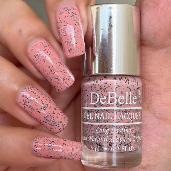 DeBelle Gel Nail Lacquer Inspiring Ira (Pink Cookie Crumble Nail Polish), 6 ml