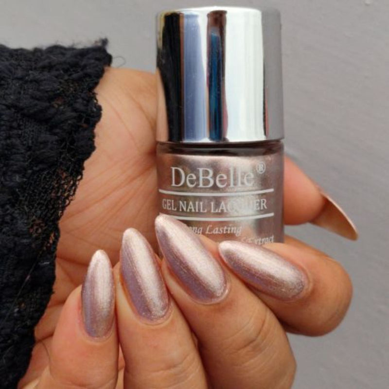 DeBelle Gel Nail Lacquer Pandora - (Blush Rose Gold Glitter Nail Polish), 8ml