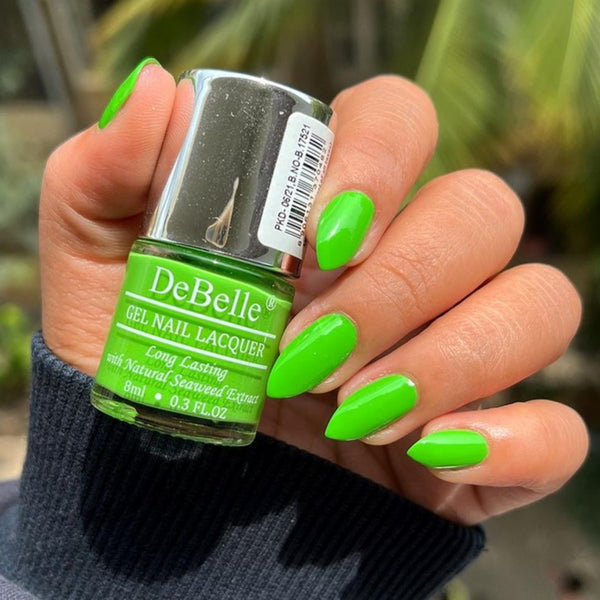 Buy DeBelle Gel Nail Polish Green Olivia (Dark Olive Green Nail Paint)|Non  UV - Glossy Finish, Chip Resistant, Seaweed Enriched Formula, Long Lasting,  Cruelty & Toxic Free, 8ml. Online at desertcartINDIA
