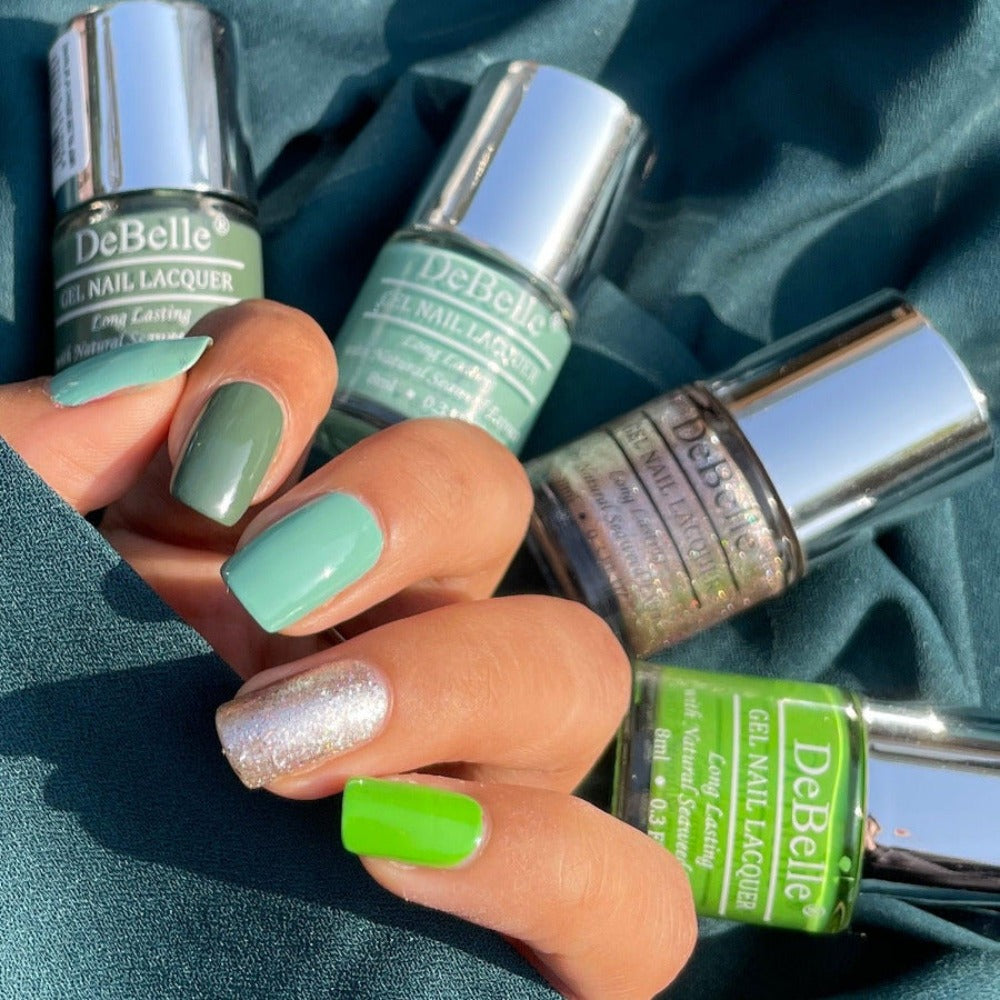 Debelle Gel Nail Lacquers Combo Of 4 - Green Slushy Pastels 